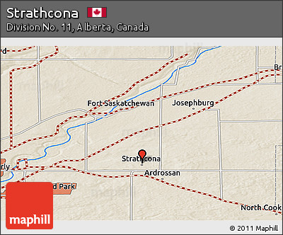 Shaded Relief Panoramic Map of Strathcona
