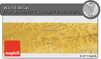 Physical Panoramic Map of the Area around 53° 40' 8" N, 113° 7' 30" E