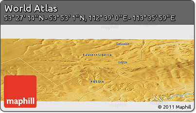 Physical Panoramic Map of the Area around 53° 40' 8" N, 113° 7' 30" E