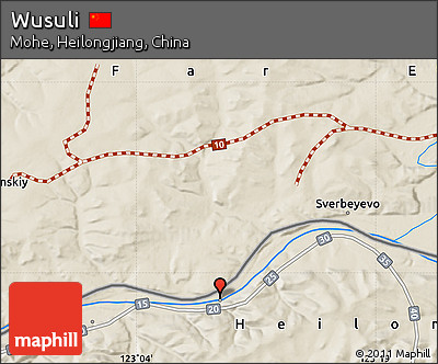 Shaded Relief Map of Wusuli