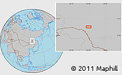 Gray Location Map of the area around 53° 40' 8" N, 126° 43' 29" E