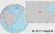 Gray Location Map of the area around 53° 40' 8" N, 133° 31' 30" E