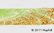 Physical Panoramic Map of the area around 53° 40' 8" N, 133° 31' 30" E