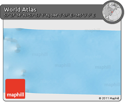 Physical 3D Map of the Area around 53° 40' 8" N, 144° 34' 29" E