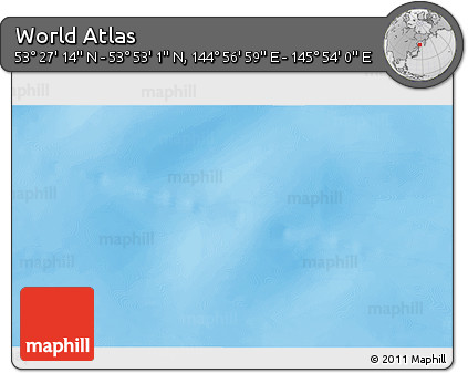 Physical 3D Map of the Area around 53° 40' 8" N, 145° 25' 30" E