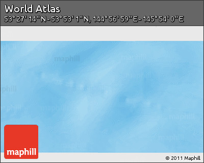 Physical 3D Map of the Area around 53° 40' 8" N, 145° 25' 30" E