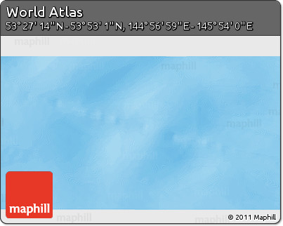 Physical 3D Map of the Area around 53° 40' 8" N, 145° 25' 30" E