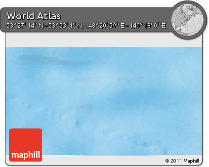 Physical 3D Map of the Area around 53° 40' 8" N, 148° 49' 29" E