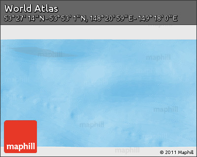 Physical 3D Map of the Area around 53° 40' 8" N, 148° 49' 29" E