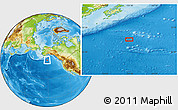 Physical Location Map of the area around 53° 40' 8" N, 151° 13' 29" W