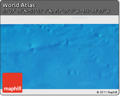 Shaded Relief 3D Map of the Area around 53° 40' 8" N, 157° 10' 30" W