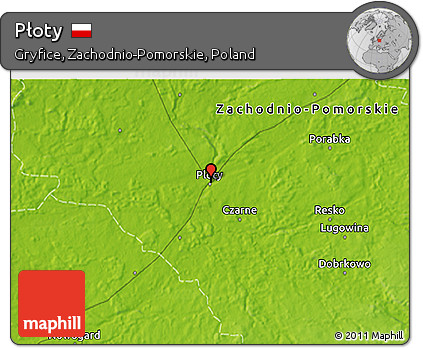 Physical 3D Map of Płoty