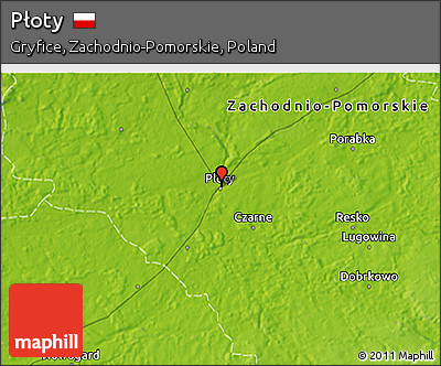 Physical 3D Map of Płoty