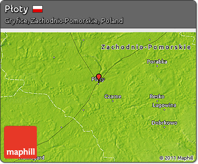 Physical 3D Map of Płoty