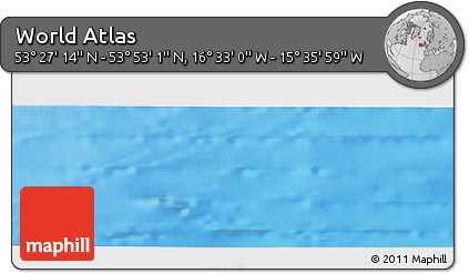 Shaded Relief Panoramic Map of the Area around 53° 40' 8" N, 16° 4' 29" W