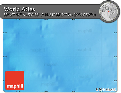 Physical Map of the Area around 53° 40' 8" N, 21° 10' 29" W