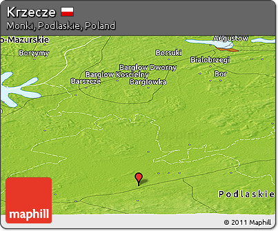 Physical Panoramic Map of Krzecze