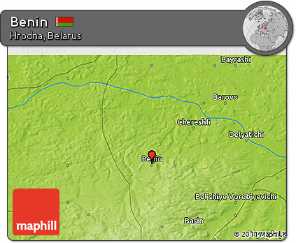 Physical 3D Map of Benin