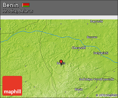 Physical 3D Map of Benin