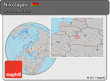 Gray Location Map of Nikolayev