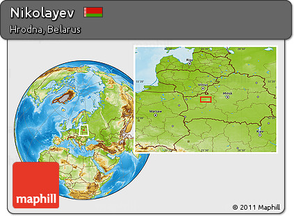 Physical Location Map of Nikolayev