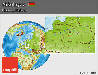 Physical Location Map of Nikolayev