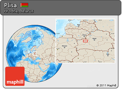 Shaded Relief Location Map of Plisa