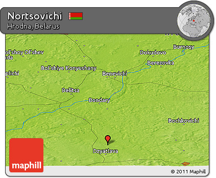Physical Panoramic Map of Nortsovichi