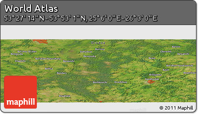 Satellite Panoramic Map of the Area around 53° 40' 8" N, 25° 34' 30" E