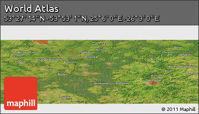 Satellite Panoramic Map of the Area around 53° 40' 8" N, 25° 34' 30" E