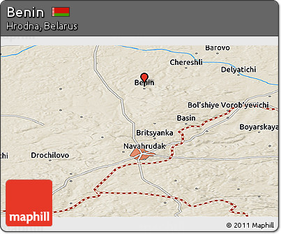 Shaded Relief Panoramic Map of Benin