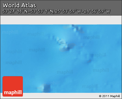 Physical 3D Map of the Area around 53° 40' 8" N, 25° 25' 29" W