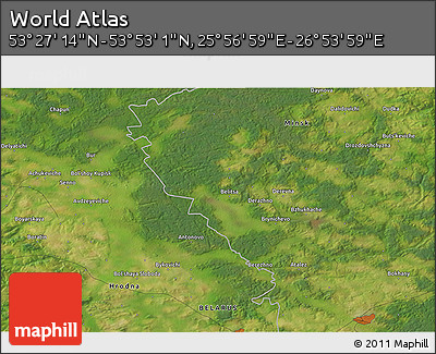Satellite 3D Map of the Area around 53° 40' 8" N, 26° 25' 29" E