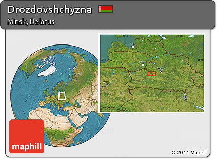 Satellite Location Map of Drozdovshchyzna