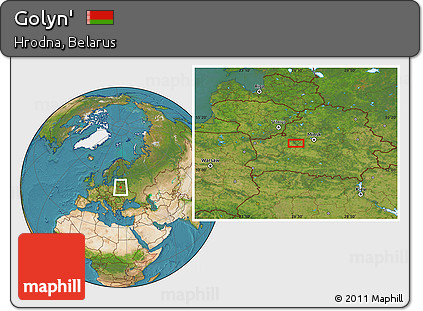 Satellite Location Map of Golyn'