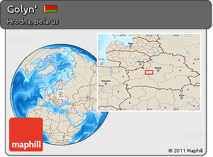 Shaded Relief Location Map of Golyn'