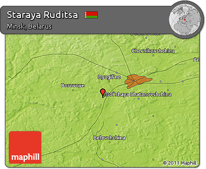 Physical 3D Map of Staraya Ruditsa
