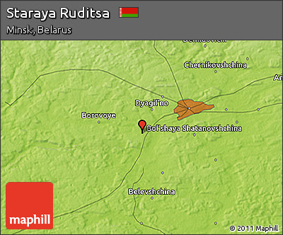 Physical 3D Map of Staraya Ruditsa