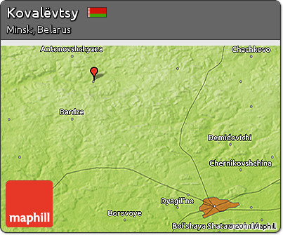 Physical 3D Map of Kovalëvtsy
