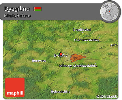 Satellite 3D Map of Dyagil'no
