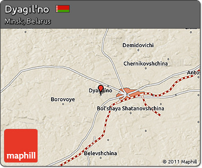Shaded Relief 3D Map of Dyagil'no
