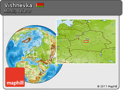 Physical Location Map of Vishnëvka