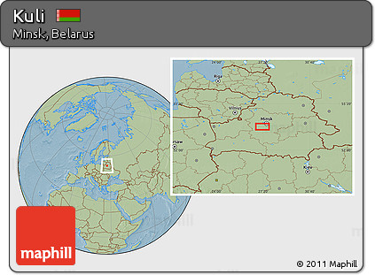 Savanna Style Location Map of Kuli, hill shading