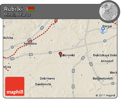 Shaded Relief Map of Rubilki