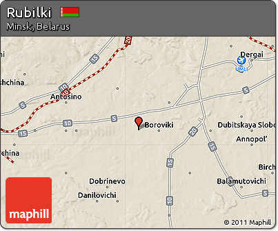 Shaded Relief Map of Rubilki