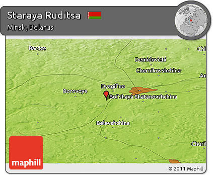 Physical Panoramic Map of Staraya Ruditsa