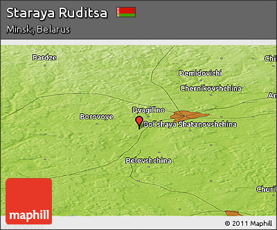 Physical Panoramic Map of Staraya Ruditsa