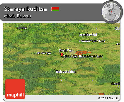 Satellite Panoramic Map of Staraya Ruditsa