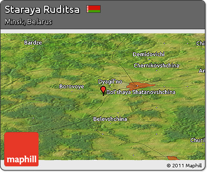 Satellite Panoramic Map of Staraya Ruditsa