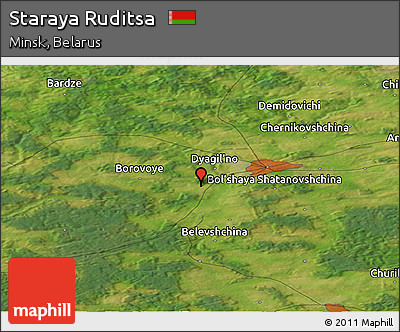 Satellite Panoramic Map of Staraya Ruditsa
